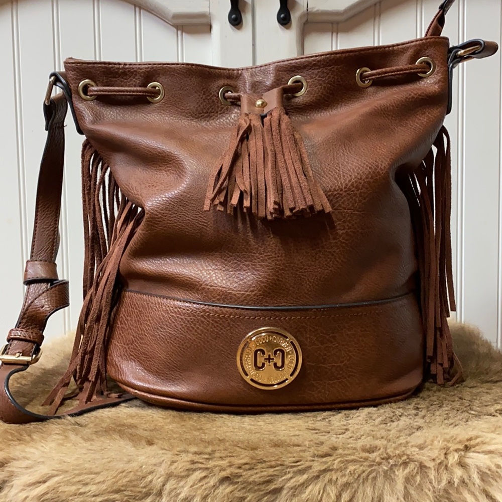 Coco + Carmen Tassel Fringe Western Bucket Bag Purse Large